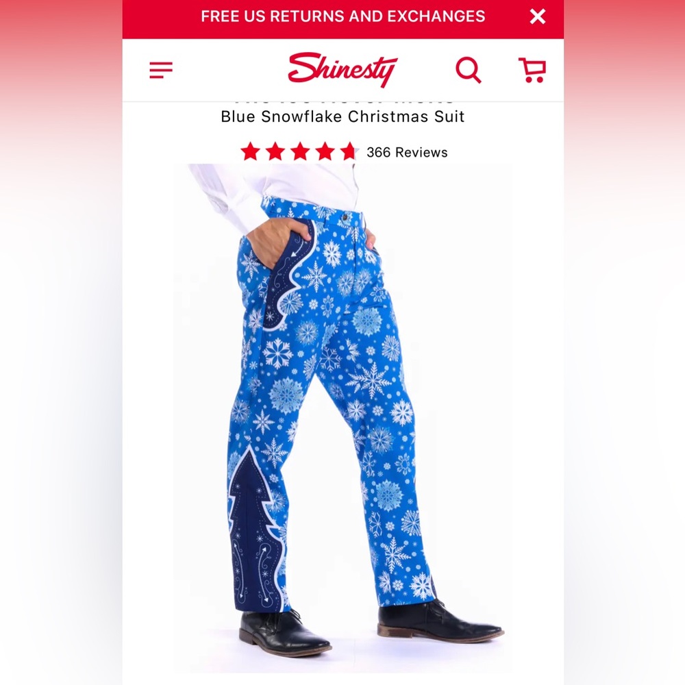 Christmas dress pants with snow flakes